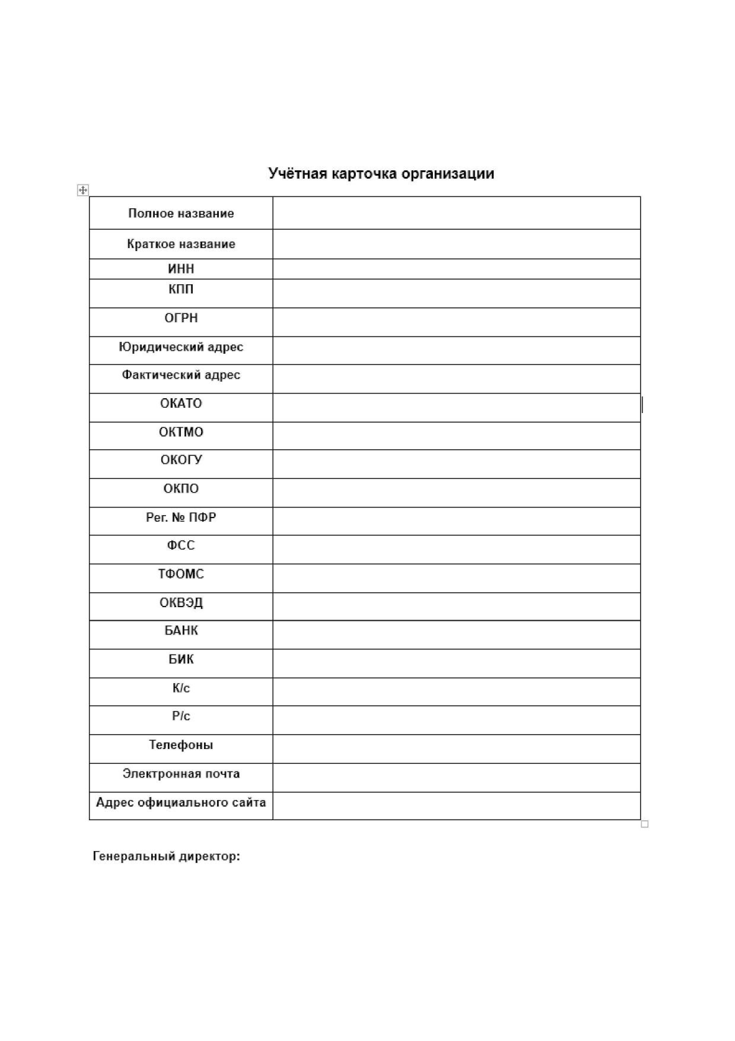 Информация карточка клиента. Карточка индивидуального предпринимателя образец Word.
