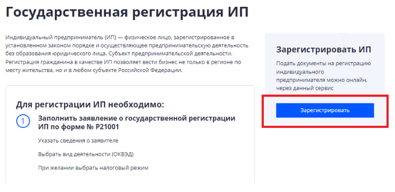 Регистрация ИП онлайн на сайте налоговой (ФНС) | пошаговая инструкция —  «Мое Дело»