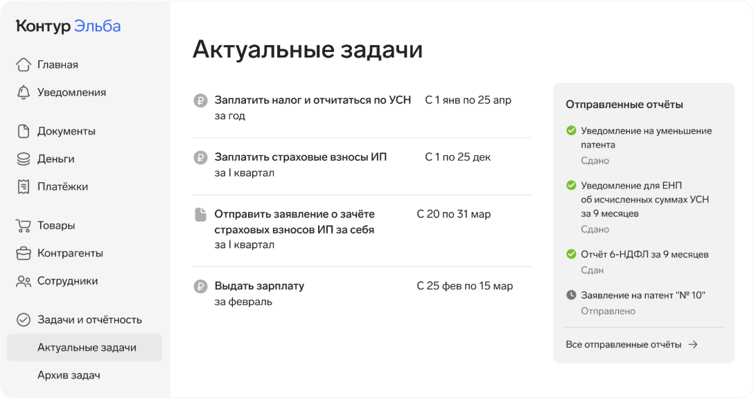 Интерфейс Контур Эльба