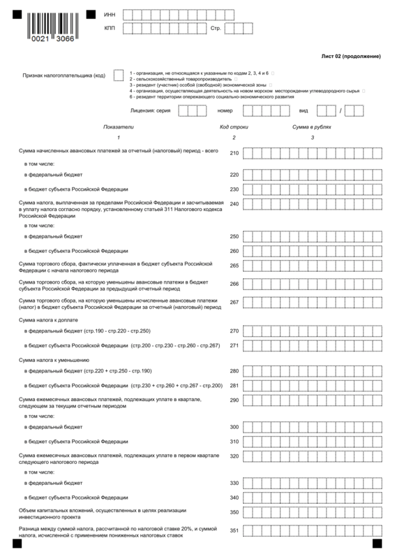 Налог на прибыль поквартально