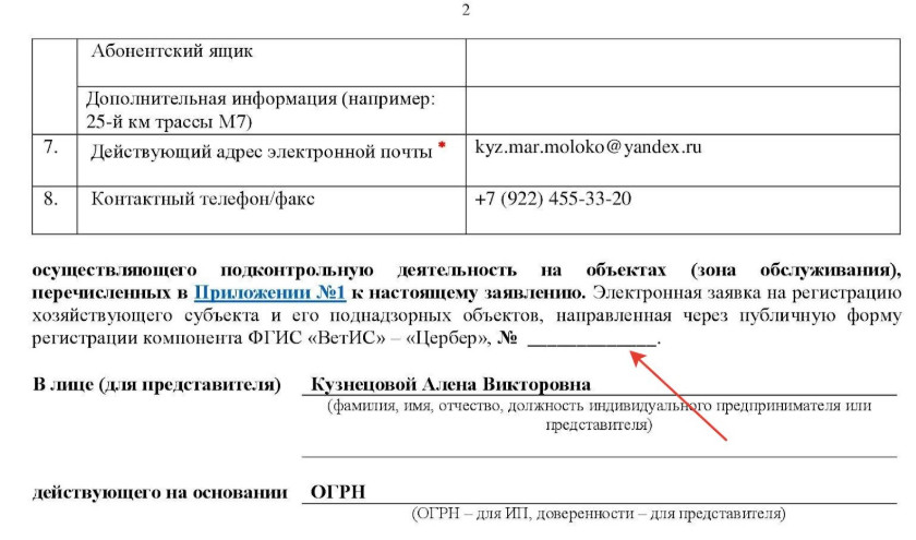 Пример заявки на регистрацию в системе «Меркурий» Пример заявки на регистрацию в системе «Меркурий»