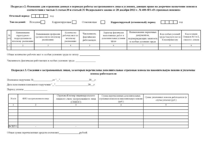 Образец бланка отчёта ЕФС-1 (3)