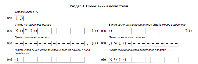 Образец заполнения. Пример 2