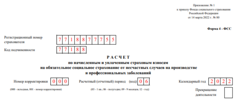 4-ФСС. Титульный лист