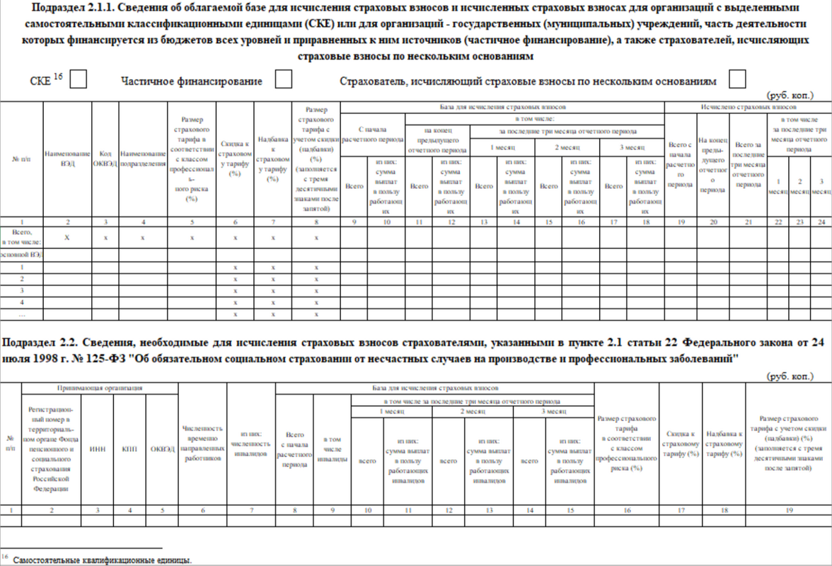 Форма раздела 2 ЕФС-1 — бланк (2) Форма раздела 2 ЕФС-1 — бланк (2)
